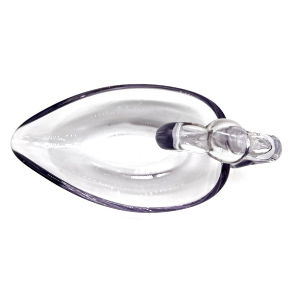 Vintage Alice In Wonderland Tea Party Mid Century Glass Swan Jewelry Trinket Dis - Picture 2 of 3